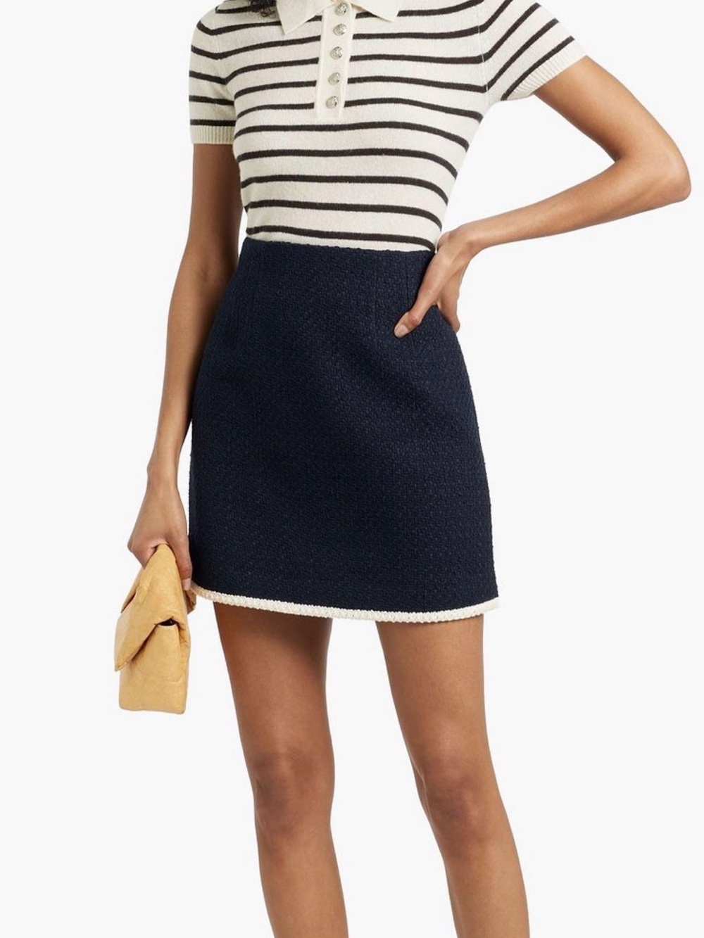 NWT Veronica Beard Roman Navy Tweed Skirt - Women